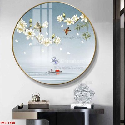 File gốc File tranh hiện đại pha lê gương FT111400 (in lụa) hoa văn cổ điển