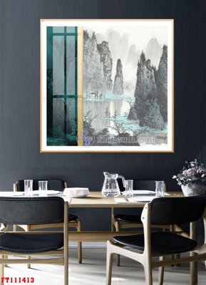 File in trần File tranh hiện đại pha lê gương FT111413 (bản gốc) đại dương