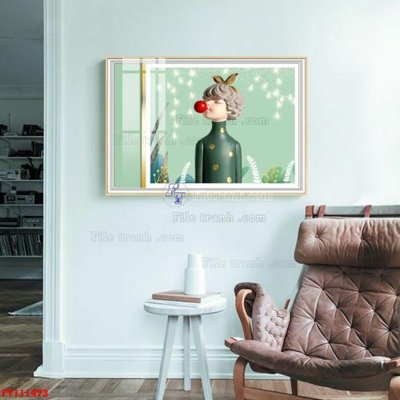 File in trần File tranh hiện đại pha lê gương FT111473 (bản gốc) đại dương