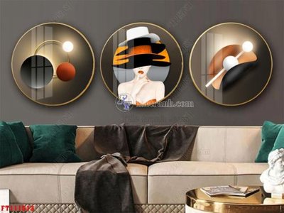 File in mica File tranh hiện đại pha lê gương FT111513 (bản gốc) làm vách ngăn