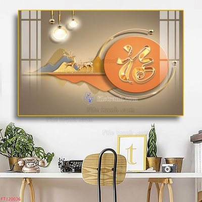 File gốc File tranh hiện đại pha lê gương FT120036 (cho in UV) siêu nét