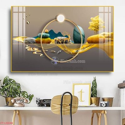 File tranh File tranh hiện đại pha lê gương FT120048 (gốc) chủ đề động vật