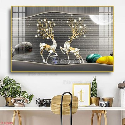 File gốc File tranh hiện đại pha lê gương FT120049 (PNG) không nền chất lượng