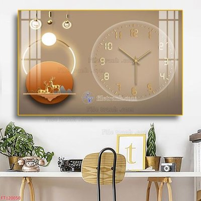 File gốc File tranh hiện đại pha lê gương FT120050 (in lụa) hoa văn cổ điển