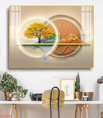 File gốc File tranh hiện đại pha lê gương FT120072 (cho in ấn) độc quyền