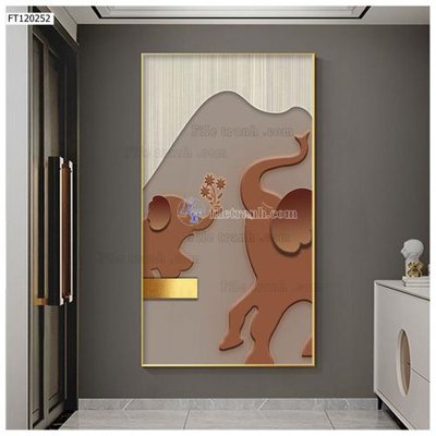 File tranh File tranh hiện đại pha lê gương FT120252 (bản gốc) in lụa 3D