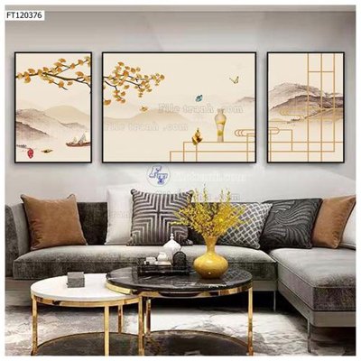 File gốc File tranh hiện đại pha lê gương FT120376 (in lụa) tranh phong thủy