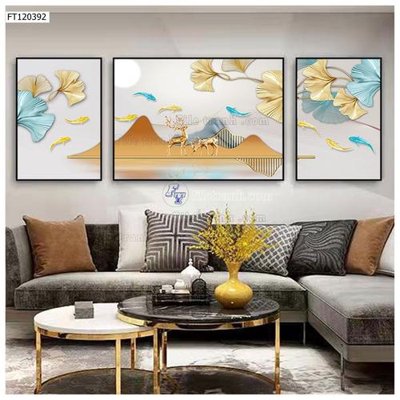 File in trần File tranh hiện đại pha lê gương FT120392 (bản gốc) đại dương