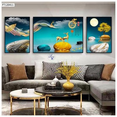 File in trần File tranh hiện đại pha lê gương FT120411 (bản gốc 3D) sống động