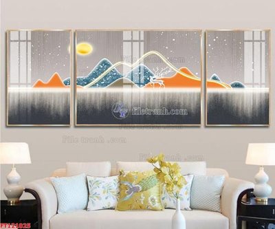 File gốc File tranh bộ hiện đại FT121025 (in lụa) chi tiết cao