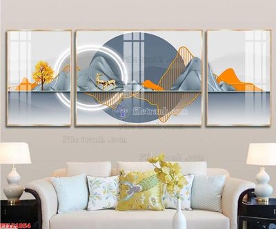 File gốc File tranh bộ hiện đại FT121054 (in tráng gương) ốp tường