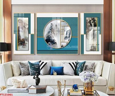 Download file gốc File tranh bộ hiện đại FT121061 (in lụa) tranh 3D