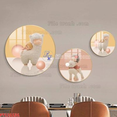 File tranh File tranh bộ hiện đại FT121131 (gốc) chủ đề động vật