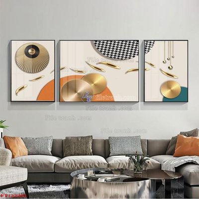 Download file gốc File tranh bộ hiện đại FT122203 (in mica) trang trí