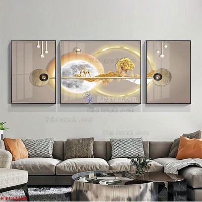 File in ấn File tranh bộ hiện đại FT122296 (bản gốc) cao cấp