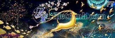 File in trần File tranh bộ hiện đại FT124369 (bản gốc 3D) sống động