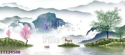 File in lụa File tranh bộ hiện đại FT124588 (phong cảnh) File tranh bộ hiện đại FT124588