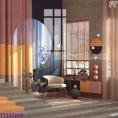 File gốc File tranh bộ hiện đại FT127224 cho in ấn và thiết kế