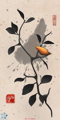 File in mica Tranh trang trí lối vào FT15029 (bản gốc) làm vách ngăn