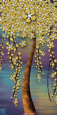 Download file gốc Tranh trang trí lối vào FT15182 (in lụa) hoa lá