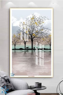 Download file gốc Tranh trang trí lối vào FT15253 (in lụa) tranh 3D