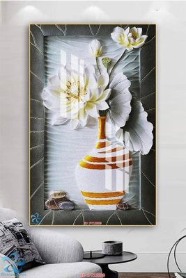 File in trần Tranh trang trí lối vào FT15509 (file gốc) hoa văn 3D