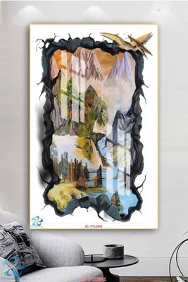 File in trần Tranh trang trí lối vào FT15841 (bản gốc) phong cảnh