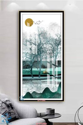 Tải file Tranh trang trí lối vào FT15992 (gốc) chủ đề hoa sen