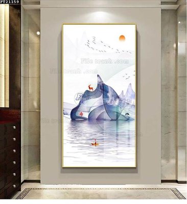 Ảnh gốc File tranh đơn lối vào FT21159 (độ nét cao) in tráng gương