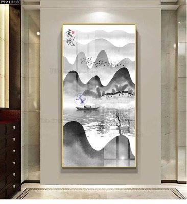 File gốc File tranh đơn lối vào FT21218 (in lụa) họa tiết 3D