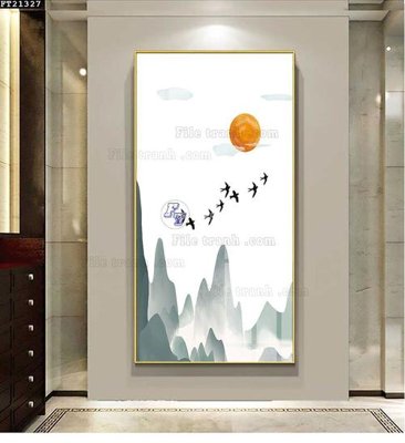 Ảnh gốc File tranh đơn lối vào FT21327 (độ nét cao) in tráng gương