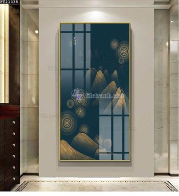 Ảnh gốc File tranh đơn lối vào FT21335 (nét căng) in mica