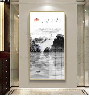 File in trần File tranh đơn lối vào FT21441 (file gốc) hoa văn 3D