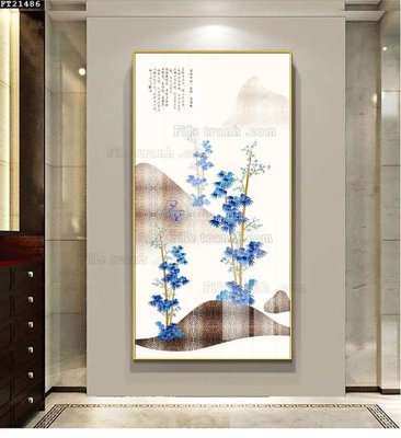 File gốc in tráng gương File tranh đơn lối vào FT21486 chi tiết