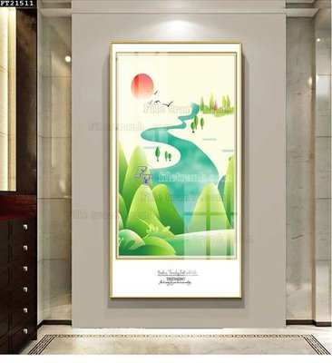 File gốc File tranh đơn lối vào FT21511 (in 3D) nghệ thuật