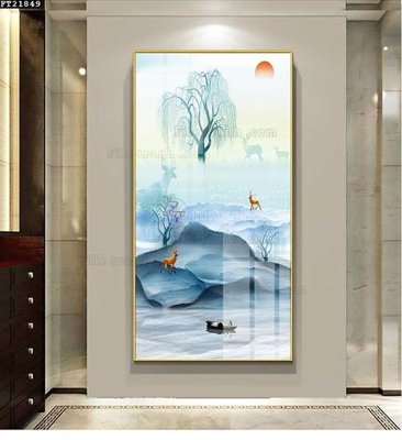 File gốc File tranh đơn lối vào FT21849 (in mica) cắt laser