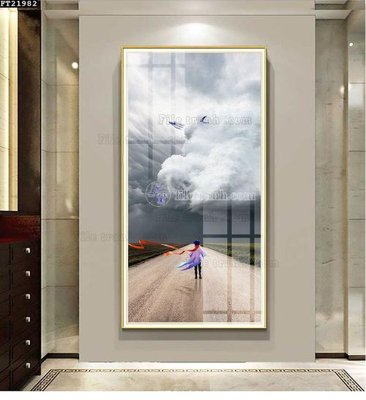 Tải file tranh gốc File in tranh tường đứng lối vào FT21982 chất lượng cao