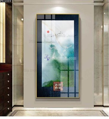 File gốc File in tranh tường đứng lối vào FT22009 (thiết kế) độc quyền