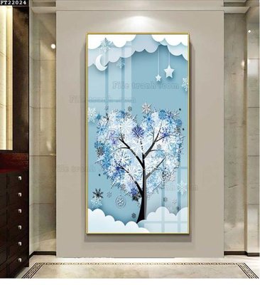 File tranh File in tranh tường đứng lối vào FT22024 (file gốc) chuẩn màu in