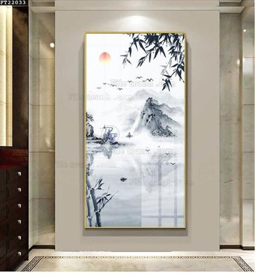 File in trần File in tranh tường đứng lối vào FT22033 (bản gốc) bầu trời