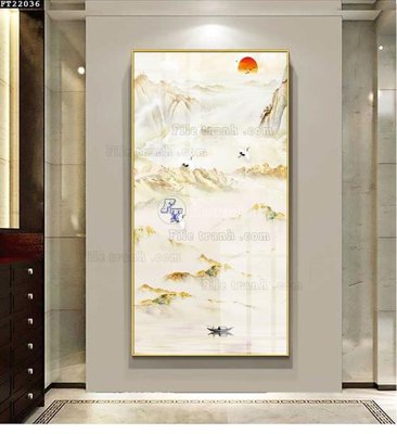 Download file gốc File in tranh tường đứng lối vào FT22036 (in lụa) cao cấp