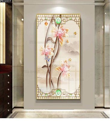 File ảnh gốc File in tranh tường đứng lối vào FT22037 không vỡ nét