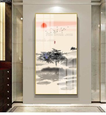 File in trần File in tranh tường đứng lối vào FT22073 (bản gốc 3D) sống động