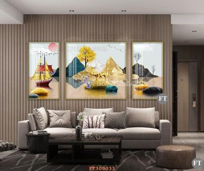 File gốc File tranh hiện đại pha lê gương hot FT300033 (trang trí) cho phòng khách