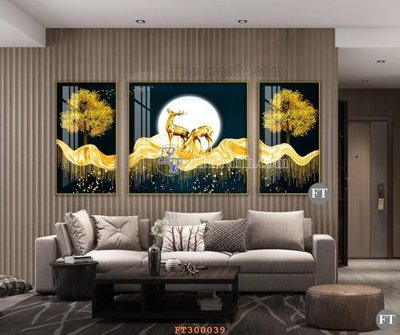 File gốc File tranh hiện đại pha lê gương hot FT300039 (in lụa) hoa văn cổ điển