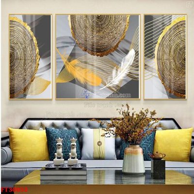 Download file gốc File tranh bộ hiện đại FT30052 (in mica) trang trí