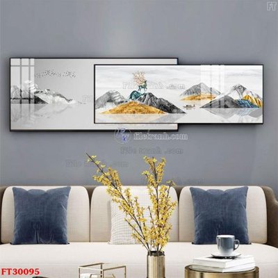 File in trần File tranh bộ hiện đại FT30095 (bản gốc) hoa văn