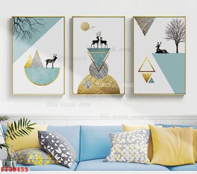 File ảnh File tranh bộ hiện đại FT30453 (gốc) in biển hiệu