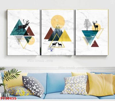 File gốc File tranh bộ hiện đại FT30455 (chuẩn màu) cho in offset