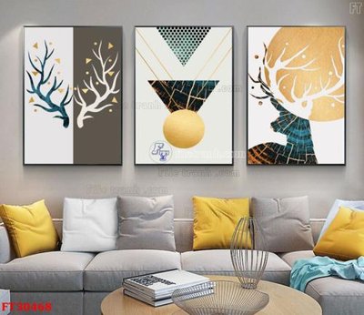 Ảnh gốc file in lụa File tranh bộ hiện đại FT30468 chi tiết